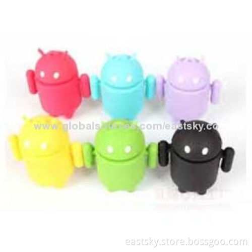 Customized Robot-shaped USB Flash Drive, Made of Soft PVC Material, OEM Orders are Welcome